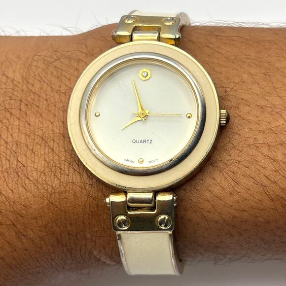 Gold & Cream Charming Charlie Quartz Watch - Picture 1 of 5